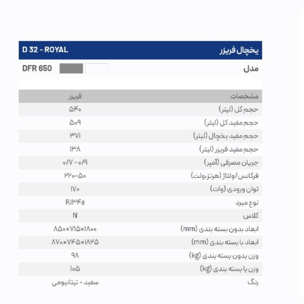 یخچال و فریزر ۳۰ فوت  سی یلو مدل  D32